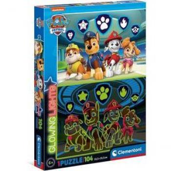 Puzzle infantil fluorescente Patrulla Canina de 104 piezas Clementoni