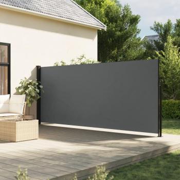 Toldo lateral retráctil 160x500 cm color negro, crema, azul y gris antracita