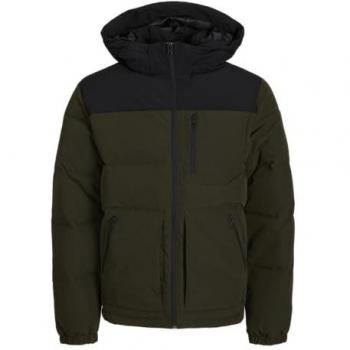 Jack & Jones Plus Size Otto Puffer Jacket with Hood - Green 5XL