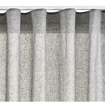 Cortina Translúcida Efecto Lino XXL 300x300cm con Ojales Metálicos y Cinta Gris, 100% Poliéster para Salón y Dormitorio