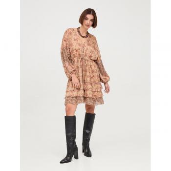 NKN Nekane - Vestido corto con volantes y estampado floral beige