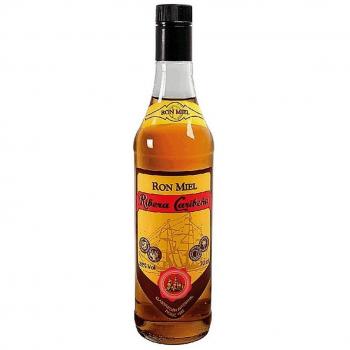 Ron Miel Ribera Caribeña - Bebida Alcohólica Gourmet 70 Cl - Pack de 6 unidades