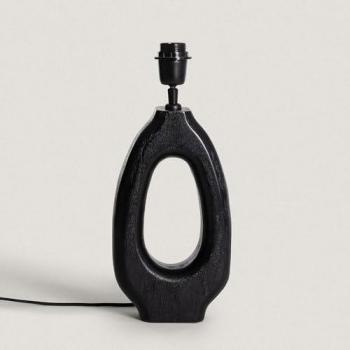 Base Lámpara de Mesa Madera Negra Darshan Iluzzia Decorativa