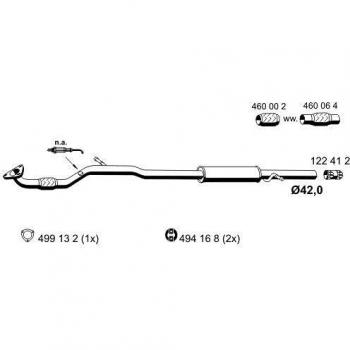 Silenciador Intermedio ERNST 055178 para OPEL 5852479,13204576,5852147