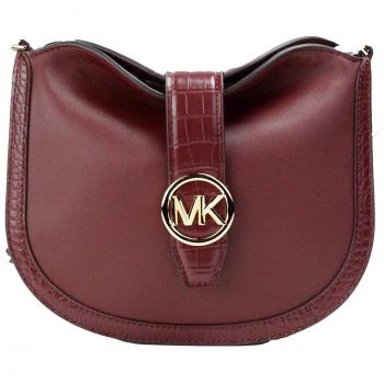 Gabby Small Dark Cherry Leather Foldover Hobo Crossbody Bag