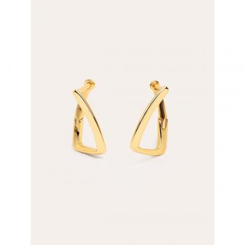 Pendientes Singularu Prisma Plata Baño Oro