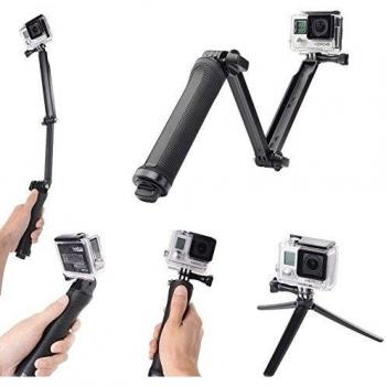 Shoot® de 3 Vías de Multifunción brazo ajustable plegable Natación Dock Incluso Pole Portrait mano Stabilizer Monopié Grip + Mini trípode de Mount Adaptador con tornillo para GoPro Hero 4, héroe 3 +/3 Plus, Hero 3, hero 2, hero 1 Cámaras