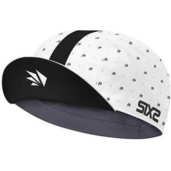 SIX2 Gorra de Ciclismo Unisex para Adulto, Color Blanco/Logo, Talla única
