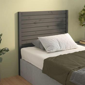 Cabecero para cama de madera maciza de pino gris 81x4x100 cm