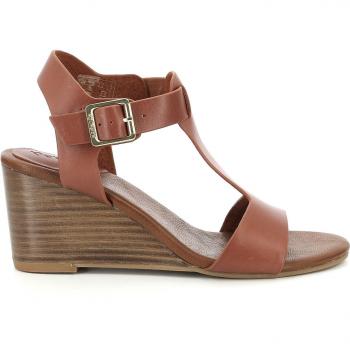 Sandalias de Mujer KICKERS Volage Burnish Marrón Brique con Cuña