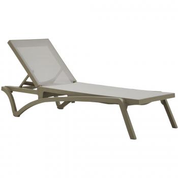 Compamia Pacific Stackable Sling Chaise Lounge - Taupe/Taupe
