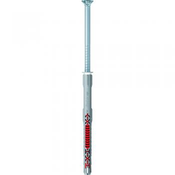 Taco DuoXpand con tornillo 10x120 T Fischer, color rojo, tipo de producto: taco para fijación en materiales de construcción