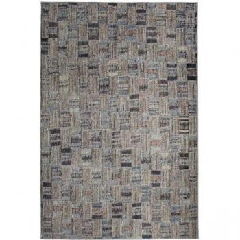 Alfombra extra suave de marquetería gris reciclada 160 x 230 cm