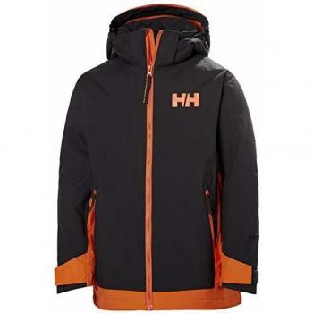Helly Hansen Jr Hillside Aislado Chaqueta De Esquí, Unisex niños, Ebony, 8 YRS