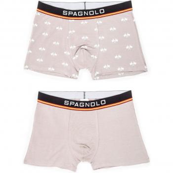 Spagnolo - Pack de dos boxers punto estampado en gris