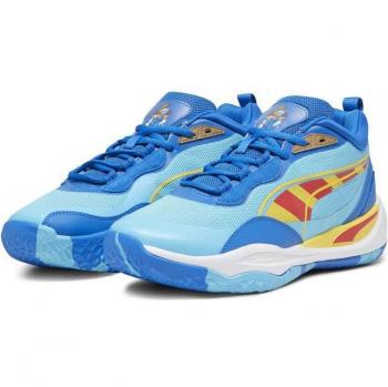 Zapatillas de baloncesto Puma Playmaker Pro X Los Pitufos, Color Royal y Rojo para Hombre