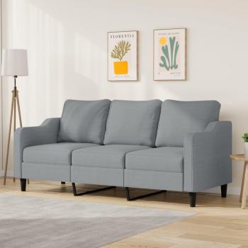 Sofá de 3 plazas de tela gris claro 180 cm Vidaxl