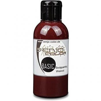 Pintura Corporal I 75 ml I para Aerógrafo y Pincel I Carnaval, Disfraces, Pintacaras I Senjo Color Basic I Vino tinto