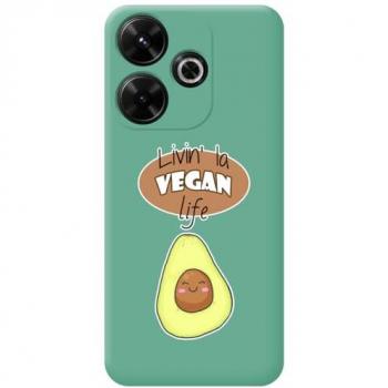 Funda Silicona Líquida Verde Vegan Life para Xiaomi Redmi 13 4G con Dibujos