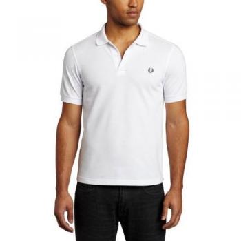 Fred Perry Men's Plain Polo Shirt, White, Size Small