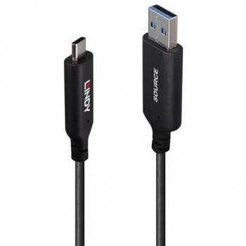 Lindy 50m USB 3.2 Gen 1 Type A to C Hybrid Cable (Fibre Optic)