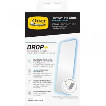 Protector de Pantalla Otterbox Premium Pro Glass con Filtro de Luz Azul para iPhone 16 Pro Max - Transparente, Resistente a Rayones y Golpes