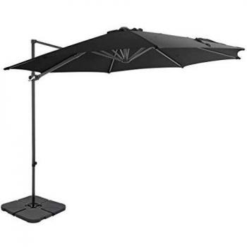 vidaXL Sombrilla de Jardín con Base Portátil Parasol Terraza Artículos de Exterior Casa Hogar Patio Porche Verano Paraguas para Sol Gris Antracita