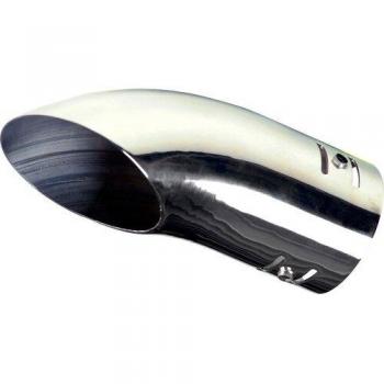 Cola de escape AutoStyle AS 765, curvada, acero/cromo, 63x70mm, longitud 170mm, montaje 35-66mm