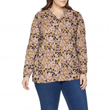 ONLY Carmakoma Carlux Cecilia LS Top 1, Camisa Manga Larga para Mujer, Rosa AOP: Misty Rose/Lemon Curry/Dk Navy FL, 44