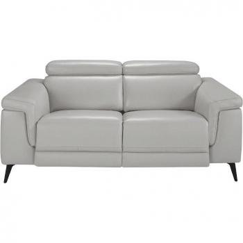 Sofá 2 plazas tapizado en piel gris claro Angel Cerdá 6107C, dimensiones 170 x 103 x 99 cm