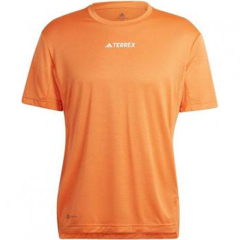Camiseta de montaña adidas Terrex Multi para hombre, manga corta, color naranja, talla L