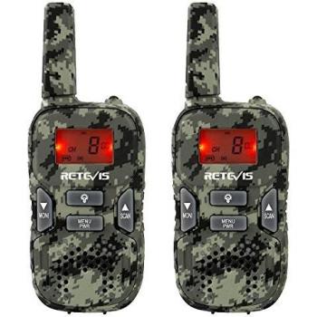 Retevis RT33 Walkie Talkie Juguetes para Niños de 6 a 12 Años, Linterna LED VOX 8 Canales, Regalos para Juegos del Ejército, Explorar Aventuras al Aire Libre