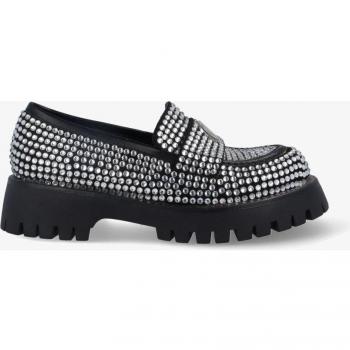 Mocasines Noa Harmon Modelo 9108n con detalle de strass en color cristal y suela track