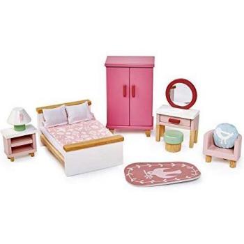 Tender Leaf Muebles de muñecas: dormitorio de 33 x 14,5 x 14 cm, madera, en caja 26,7 x 9,7 x 21,2 cm, 3+