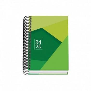 Agenda Escolar Espiral A6 Dohe Tamgram - Día por Página - Papel 70g/m2 - Cubierta de Cartón Plastificado - Verde