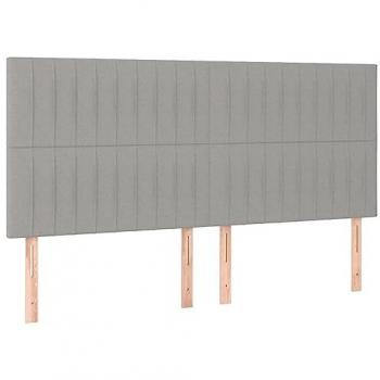 Cabecero con luces LED tela gris claro 160x5x118/128 cm