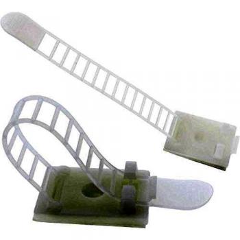 Abrazadera de cable ajustable 64mm transparente, pack de 10 piezas