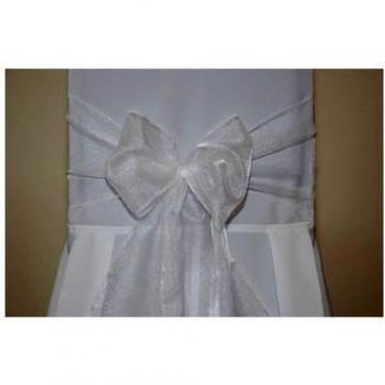 Blanco Organza boda silla lazo 3 m x 22 cms - 5 unidades