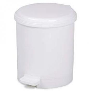 Papelera de Plástico Blanca con Tapa Pedal 6L CEP