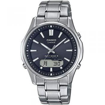 Casio WAVE CEPTOR Reloj Radiocontrolado y solar, Cristal de zafiro, Caja de titanio macizo, Negro, para Hombre, con Correa de Titanio macizo, LCW-M100TSE-1AER