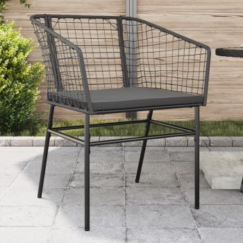 Sillones de jardín con cojines 2 uds ratán sintético negro vidaXL