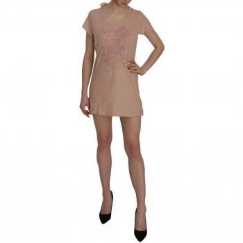 Pink Memories Lace Short Sleeve Shift Mini Dress - IT42|M, Size: S, Color: Pink