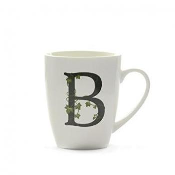 La Porcellana - Taza, diseño de Letra B, Color Blanco