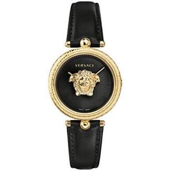 Versace Palazzo Multicolor Ladies Watch with Black Leather Strap