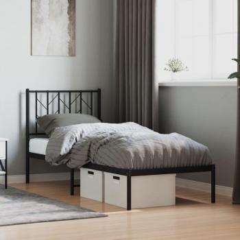 Cabecero de cama de metal negro 75x190 cm
