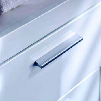 trendteam smart living Cómoda de baño Amanda, 37 x 79 x 31 cm, en blanco y blanco de brillo intenso, con abundante espacio de almacenamiento
