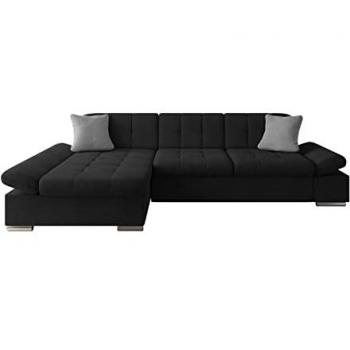 Sofá rinconero Comfivo 219 de Uttario Velvet, 278x151x76cm, color a elegir, con reposabrazos regulables