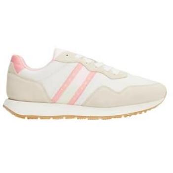 Tommy Hilfiger Women's Eva Runner Sneakers - White and Pink Suede with Recycled Polyester Lining