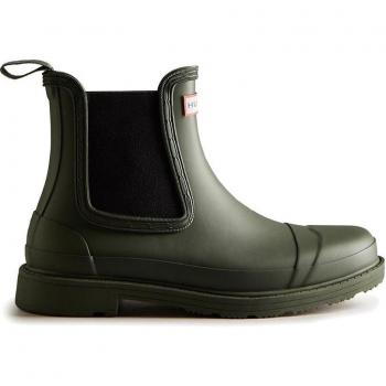 Hunter Commando Chelsea Boots - Dark Olive Women’s Waterproof Wellingtons Size 6