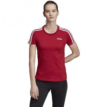 adidas W E 3S Slim tee Camiseta, Mujer, maract/Blanco, S
